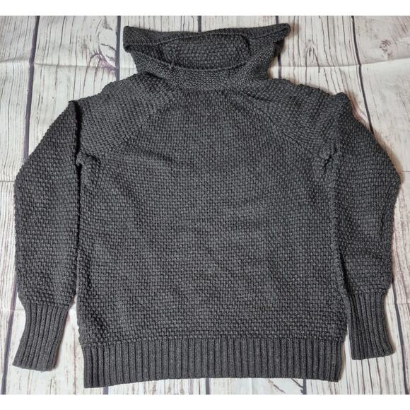 GAP Womens Dark Gray Wool Blend Chunky Knit Turtleneck Sweater Size Medium - Picture 8 of 11